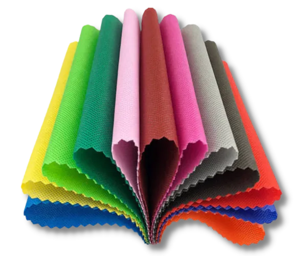 Fan of coloured non woven fabric